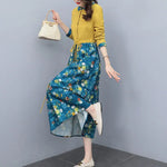 Load image into Gallery viewer, Women's Clothing Casual Printed Dresses Spring Autumn New Single-breasted Fashion Turn-down Collar Commute Drawstring Long Dress