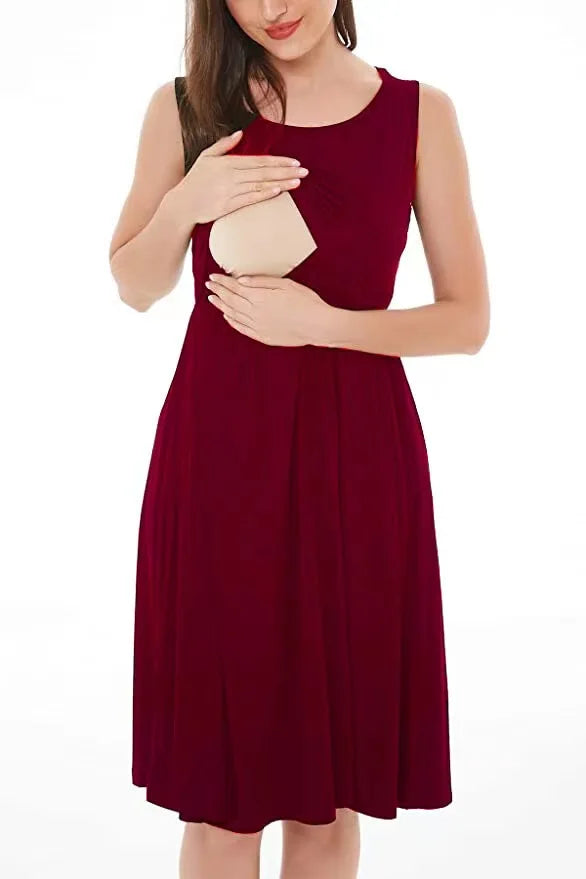 Maternity Dresses Fashion Striped Dress Summer Dress Loose Simple Sleeveless Dress Women's Clothing