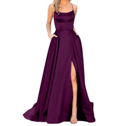2024 New Women Dress Elegant Vintage Ladies Backless Long Dresses Wine Party Prom Wedding Floor Length Evening Dress For Women