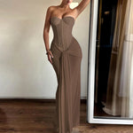 Load image into Gallery viewer, Women's Dress Fashion Backless Solid Slim Long Elegant Evening Dress Summer Ribbon Sequin Nightclub Sexy Cocktail Party Dresses