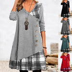 Load image into Gallery viewer, Dresses for Women European and American autumn and Winter Elegant Everyday Loose Party Dress Buttons Long Sleeve Dress