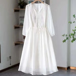 Load image into Gallery viewer, Embroidered Chiffon Dress For Women Spring/Summer New High end Dresses Loose Mom Long Dresses Femme Vestidos New ﻿