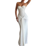 Load image into Gallery viewer, Women's Dress Fashion Backless Solid Slim Long Elegant Evening Dress Summer Ribbon Sequin Nightclub Sexy Cocktail Party Dresses