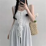 Load image into Gallery viewer, Embroidered Dress for Women in Summer Thin Lace up Layered Vest Long Cover Skirt