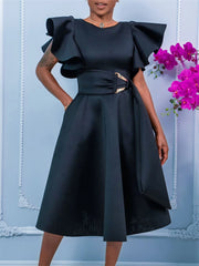 2026 Summer Dresses For Women Ruffle Short Sleeve Maxi Robe Turkey African Clothes Wedding Birthday Prom Party Evening Gowns