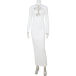 Load image into Gallery viewer, Elegant Evening Dress Dresses For Woman Party Wedding Vestido Lady Temperament Simple Style Long Sleeves Solid Color Package Hip