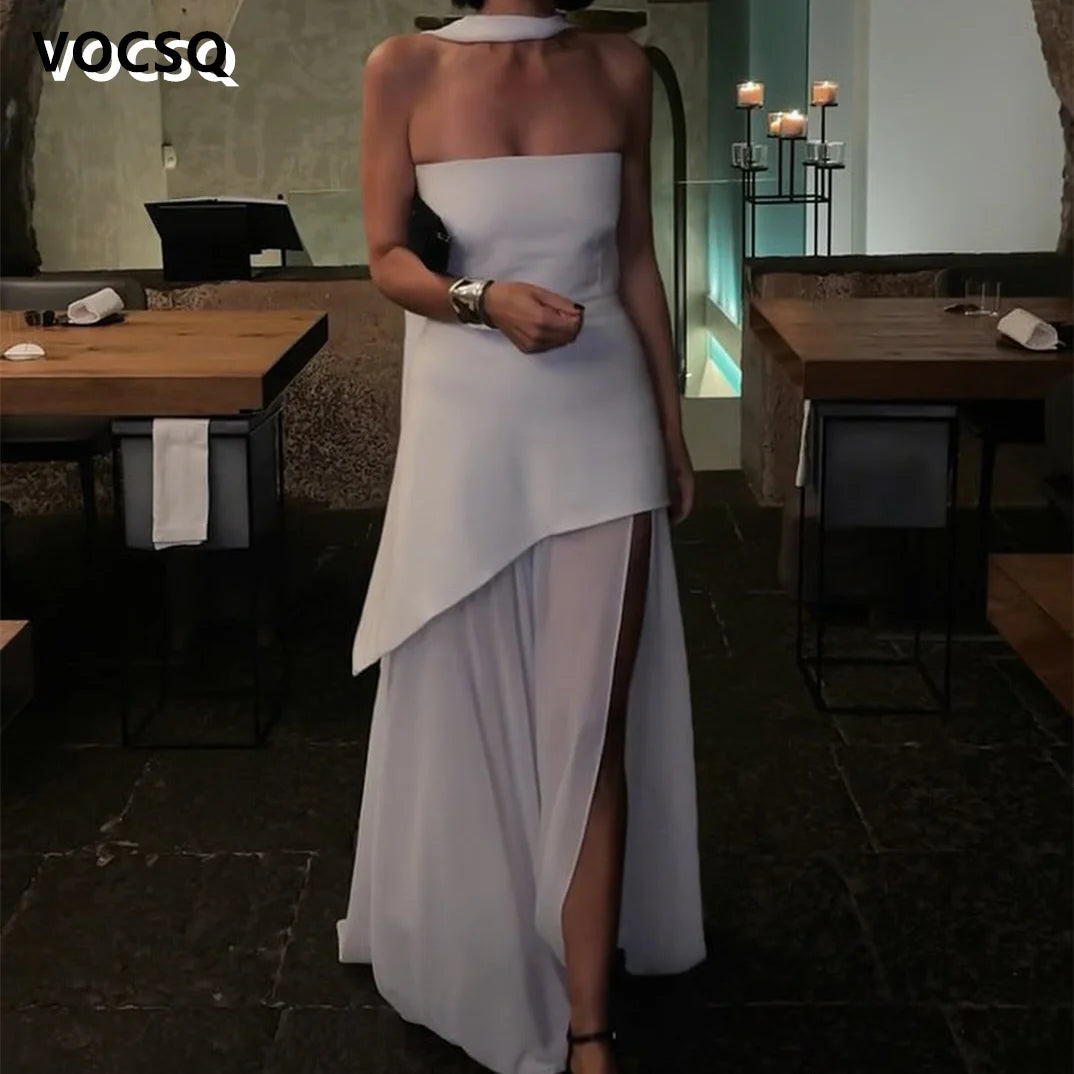 Elegant Prom Dress for Women A Line Sleeveless Slit Evening Dress Vestidos De Noche Vestidos De Fiestas Elegantes Mujer New