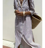 Load image into Gallery viewer, Women's Dress Summer Shirt Long Dress Women Vestido Longo Roupas Femininas Print Dresses