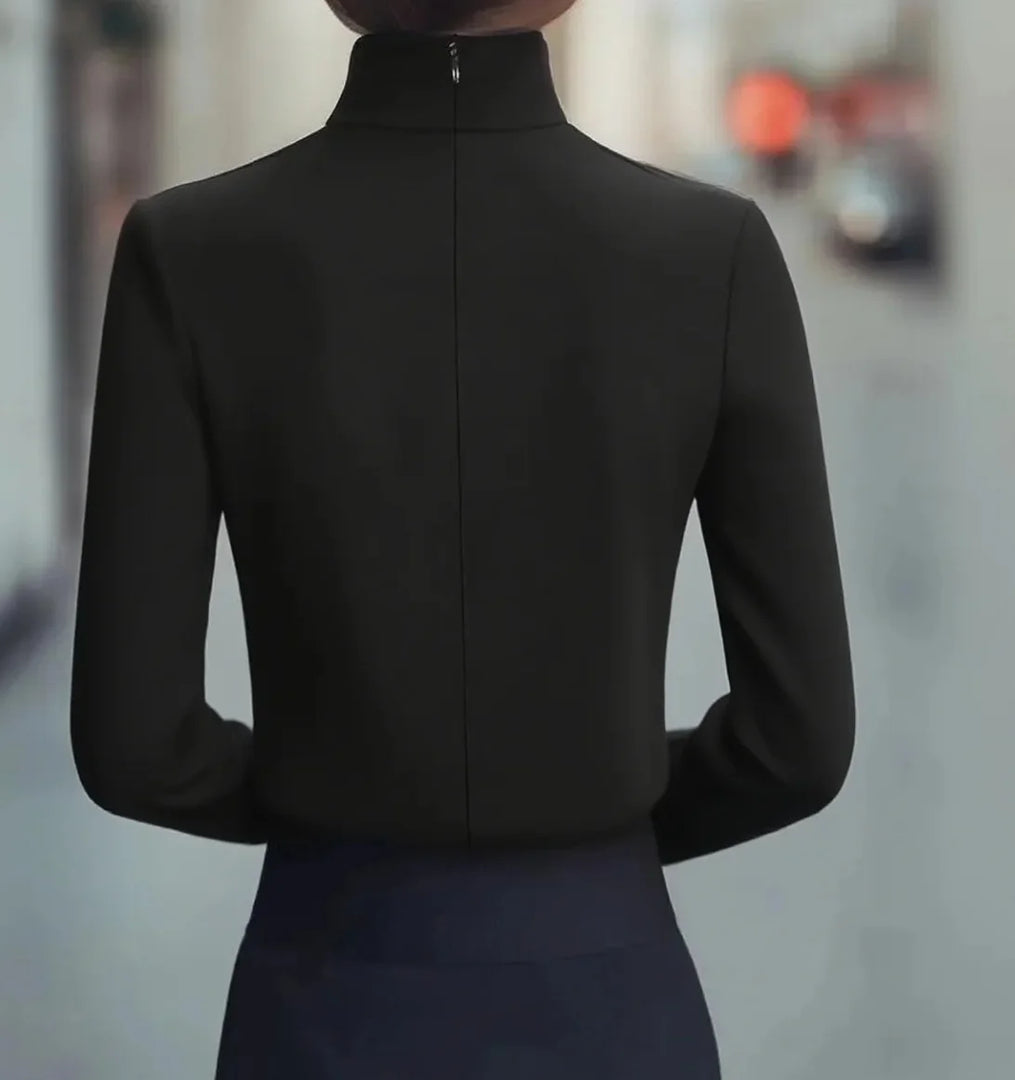 Women's Dressy Blouse Plain Elegant Daily Stylish High Neck Regular Tops