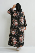 Load image into Gallery viewer, Muslim Dresses Women Maxi Dresses Mujer Vestidoes Female Loose Dresses Full Sleeve Printed Floral Casual Robe Long Dress