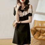Load image into Gallery viewer, Female Dresses Black Women's Dress Ruffle Off Shoulder Elegant Chic Y2k Summer2025 Vintage Curvy Clothing One Pieces Harajuku G