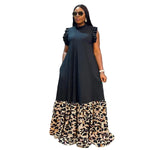Load image into Gallery viewer, Women Dress Floor Length Dresses Solid A Line Round Neck Sleeveless Ruffles Casual Loose Elegant Splice Sexy Vestidos 2025
