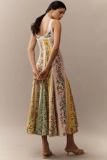 Load image into Gallery viewer, Women Elegant Sleeveless Party Dresses Casual Deep V Neck Maxi Dress Sexy Ladies  Backless High Waist Print Dress Vestidos