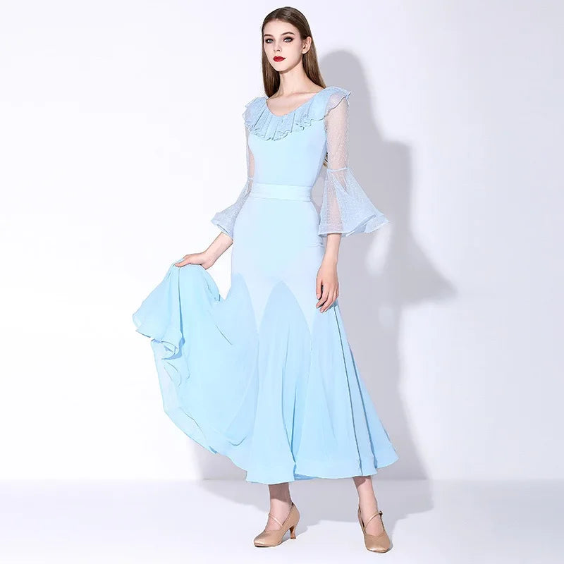 Standard Ballroom Dance Dresses Women Profession Performance Flamenco Dancing Skirt Lady's Elegant Stage Waltz Ballroom Dress