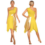 Load image into Gallery viewer, Women Church Choir Worship Praise Dress Modern Lyrical Dance Performance Costume One Shoulder Irregular Hem Dresses Dancewear