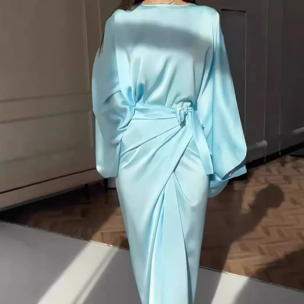 Dress Women Eid Abaya Party Dresses Dubai Kaftan Jalabiya Ramadan Muslim Abayas Morocco Arab Long Robe Lace Up Islam Vestidos