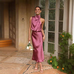 Load image into Gallery viewer, Women Long Dress 2024 Fashion Solid Summer Sleeveless Long Dresses For Female Elegent Lady Party Evening Slim Dresses