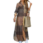 Load image into Gallery viewer, Women Dresses Fashion Sexy Single-breasted Dress Loose Lapel Casual Women's Clothing  Literary Printing Long Shirt Skirt