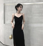Load image into Gallery viewer, Women's summer dress 2025 new black camisole dress little black dress sexy long dress Audrey Hepburn style inner base