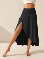 Load image into Gallery viewer, European and American women's dress with irregular temperament, elegant and fashionable solid color skirt