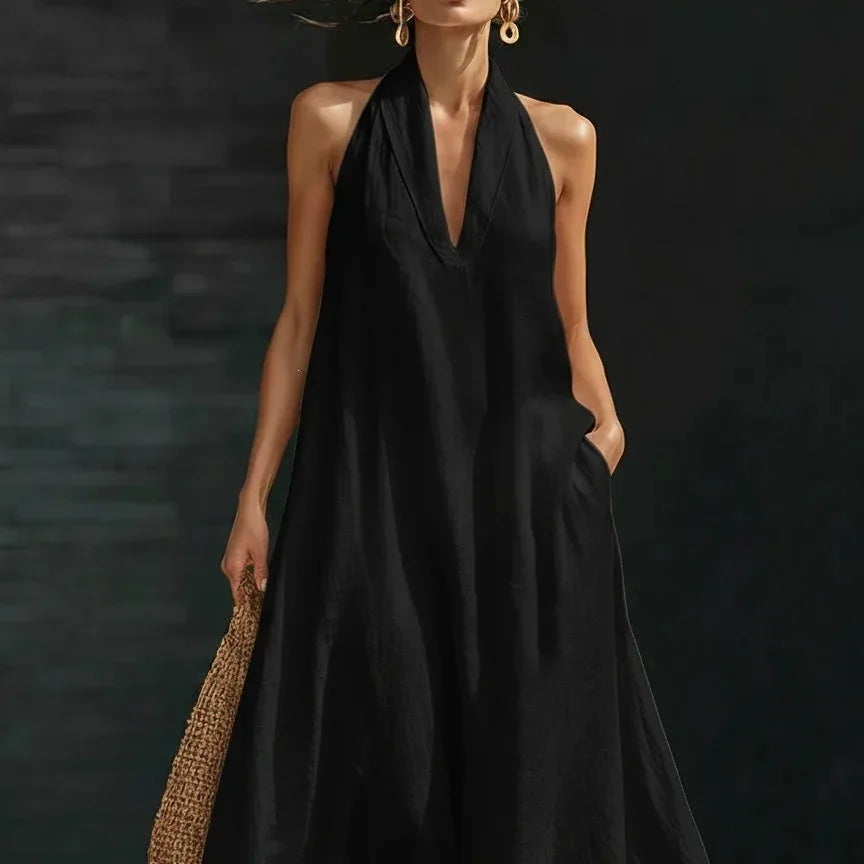 Dresses for Women New Summer Sleeveless Halter Women Dress Casual Black White A-LINE Dress Women Vestidos De Verano Mujer
