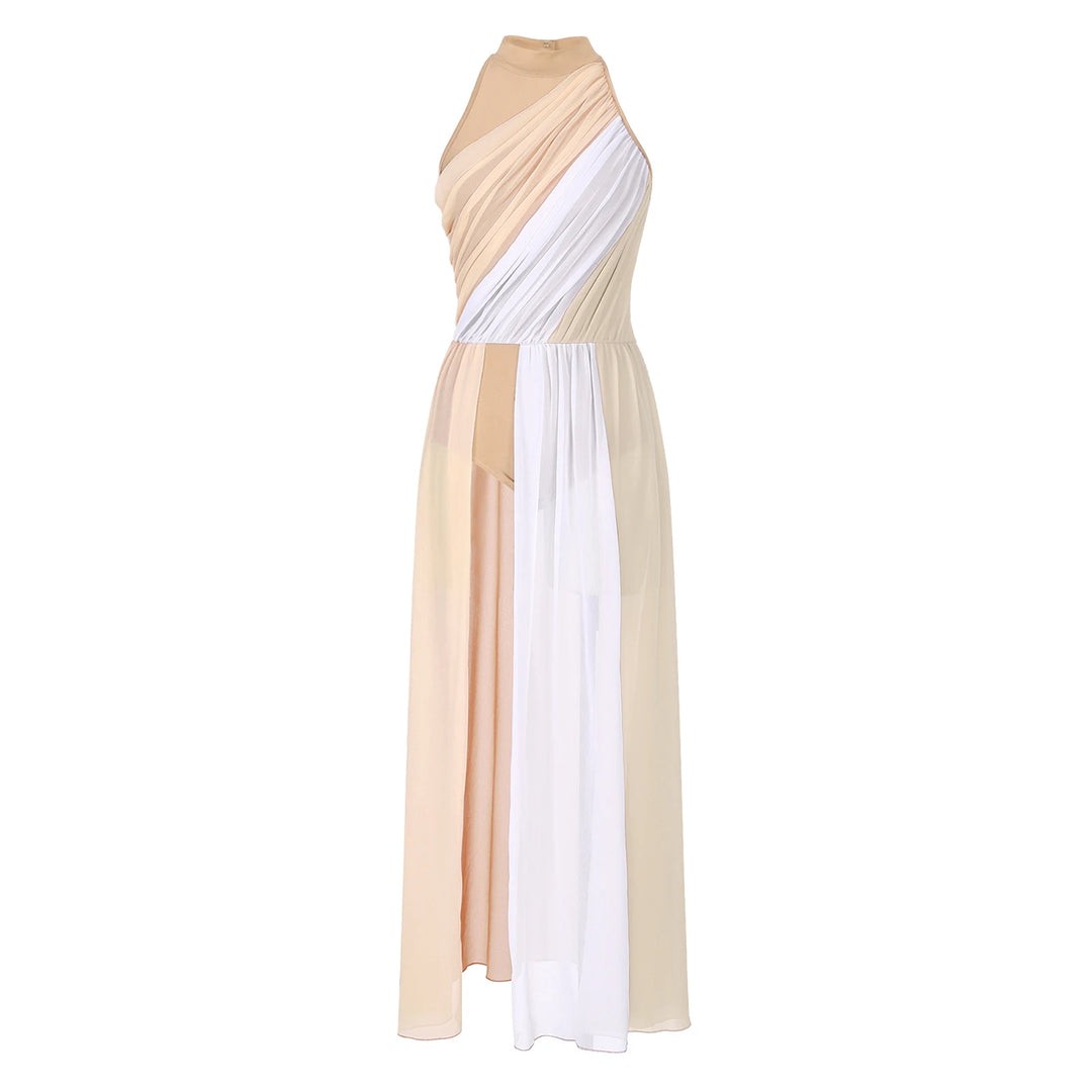 Women Ladies Lyrical Praise Dance Dress Performance Costume Modern Contemporary Celebration of Spirit Dancewear Split Long Dress