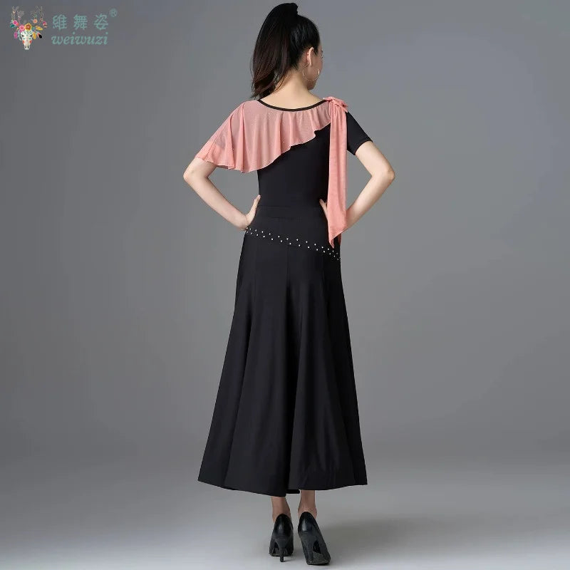 Ballroom Dance Dresses for Women Competition Waltz Dress Clothes Standard Social Modern Dancewear Costumes Large Swing Dress