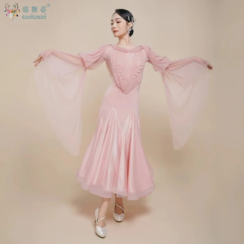 Modern Dance Dress for Woman Social Dance Costume Ballroom Dancing Competition Clothes Waltz Quickstep Foxtrot Performance Dress