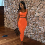 Load image into Gallery viewer, Women Dress Elegant Long Dresses Party Night Dress Women Dresses Woman Female Clothing Sexy Pleated Hollowout Two-piece Dress