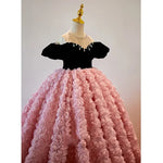 Load image into Gallery viewer, Children's Dress for Kids Girls Pink Beautiful Shiny Host Birthday Banquet Princess Dresses Rose Clothes Girls Piano Performance