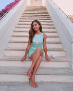 Load image into Gallery viewer, Women's Sexy Sequin Backless Short Dress High Waist Sleeveless Bodycon Mini Dresses 2026 Beach Vacation Party Club Outfits