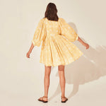Load image into Gallery viewer, Women Dresses Summer  V Neck Tied Rope Loose Casual Dress Half Sleeve Printing Sundress Boho Dress Beach Vacation Short Dress