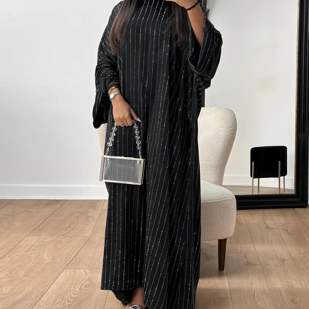 Eid Women Dress Muslim Abaya Dubai Vestidos Party Caftan Rhinestones Jalabiya Ramadan Long Dresses Abayas Arab Kaftan Robe