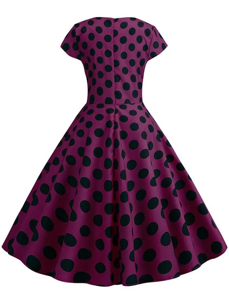 Women Summer Music Note Print Dress 50s 60s Robe Retro Swing Casual Vintage Party Dresses Vestidos