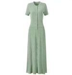 Load image into Gallery viewer, Women's Casual Simple White Knitted Dress 2025 Summer New Style Temperament Commuting Female Fashion Elegant Mermaid Dresses