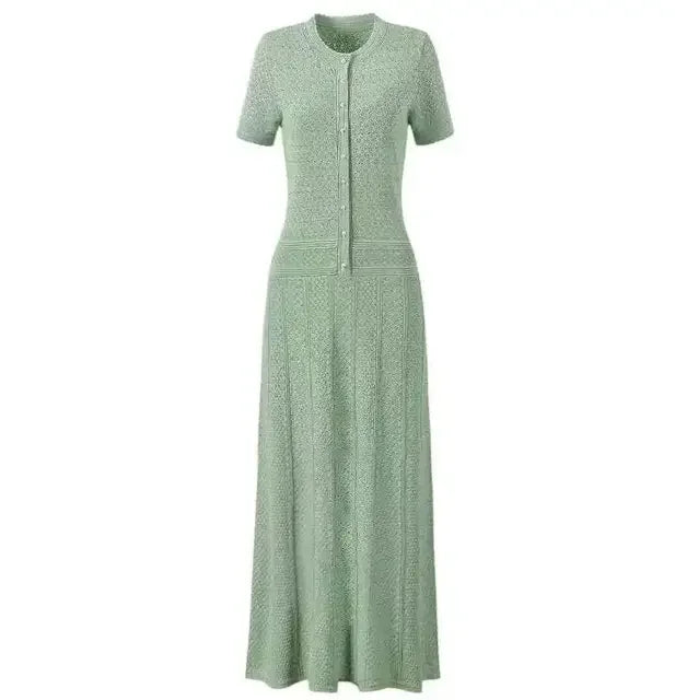 Women's Casual Simple White Knitted Dress 2025 Summer New Style Temperament Commuting Female Fashion Elegant Mermaid Dresses