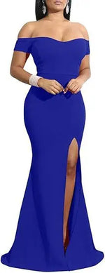 Load image into Gallery viewer, Evening Dresses فساتين سهرة Elegant Women's Off Shoulder High Split Long Formal Party Dress Evening Gown