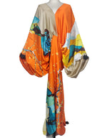 Load image into Gallery viewer, African Dresses For Women Bohomian Summer Beach Party  V-Neck Dress Europe Fashion Silk Printed Batwing Sleeve Boubou