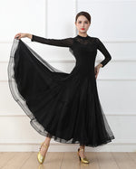 Load image into Gallery viewer, Ballroom Dancing Dresses Women Simple Black Elegant Flamenco Modern Dance Skirt Lady's Standard Waltz Ballroom Dance Dress