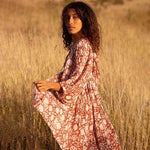 Load image into Gallery viewer, Women Dresses Summer  V Neck Tied Rope Loose Casual Dress Half Sleeve Printing Sundress Boho Dress Beach Vacation Short Dress