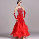 Load image into Gallery viewer, Modern Dance Costume Women Ladies Adults Waltzing Tango Dancing Dress Ballroom Costume Evening Party Dress