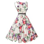 Load image into Gallery viewer, Women Dress Vintage Robe Audrey Hepburn Rockabilly Retro Sleeveless Print Party dresses Summer Vestidos