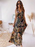Load image into Gallery viewer, Women's Print Dress Fashion V-Neck Sleeveless High Waist Loose Dresses Robe Femme Casual Party Holiday Dresses For Women Summer