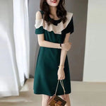 Load image into Gallery viewer, Female Dresses Black Women's Dress Ruffle Off Shoulder Elegant Chic Y2k Summer2025 Vintage Curvy Clothing One Pieces Harajuku G