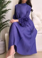 Load image into Gallery viewer, Women Elegant Evening Party Dresses 2025 Summer New Solid Colour Classic Long Sleeve Plate Flower Design Prom Dresses Female