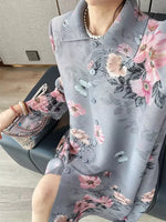 Load image into Gallery viewer, Womens Dresses Evening Dresses Fashion Holiday Style Printed Dress Spring/Summer Flower Folding Long Dress Loose Plus Size Skirt