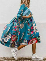 Load image into Gallery viewer, Dresses For Women 2023 Autumn New Loose Color Printed Vestidos Fashion Casua Party Vacation Ladies Bohemian Beach Dress MsChuh