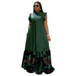 Load image into Gallery viewer, Women Dress Floor Length Dresses Solid A Line Round Neck Sleeveless Ruffles Casual Loose Elegant Splice Sexy Vestidos 2025