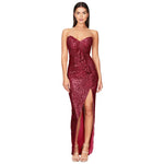 Load image into Gallery viewer, women's casual dresses for woman clothes Strapless sequined slit elegant party dresses evening summer birthday prom dress hwy739