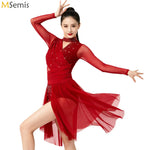 Load image into Gallery viewer, Womens Gymnastics Lyrical Ballet Dance Glittery Rhinestone Dress Ruched Backless Leotard Dresses Contemporary Dance Costumes